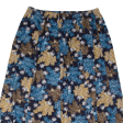 Leaf All Over Print Womens A-Line Skirt Blue Midi XL For Sale