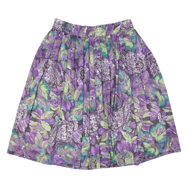 CHARLES VOGELE Womens A-Line Skirt Purple Knee Length Paisley M Online Hot Sale