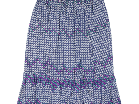 Womens Flare Skirt Blue Midi Nylon Floral M Online Hot Sale