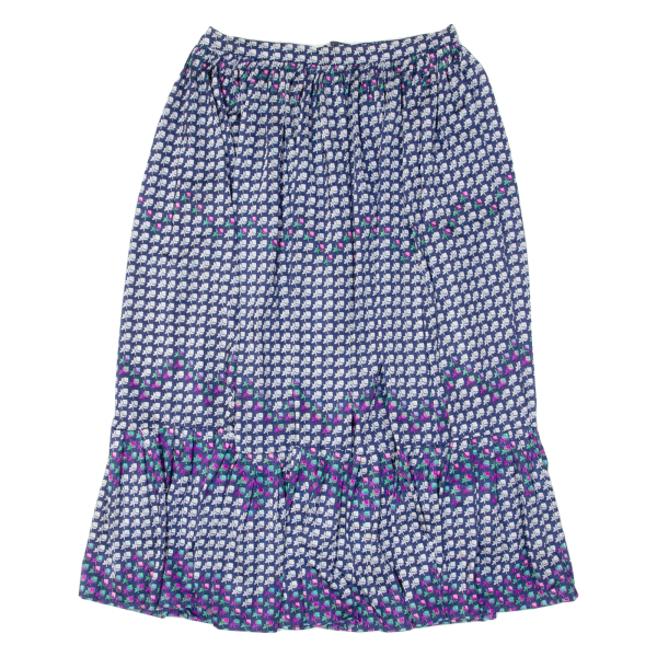 Womens Flare Skirt Blue Midi Nylon Floral M Online Hot Sale