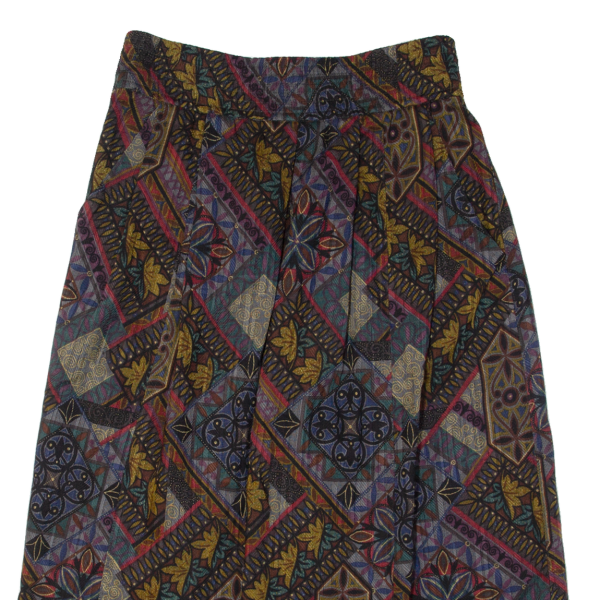 BOGNER Womens A-Line Skirt Blue Midi Wool 90s Crazy Pattern M Online Sale