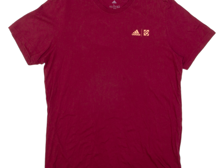 ADIDAS Mens T-Shirt Red L For Cheap