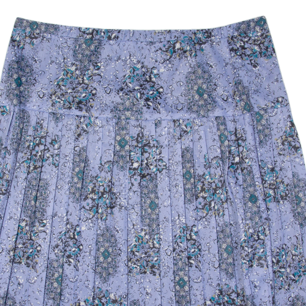 Womens Pleated Skirt Blue Knee Length Floral XL Discount