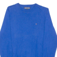 TOMMY HILFIGER Mens Jumper Blue Crew Neck Tight Knit S Fashion