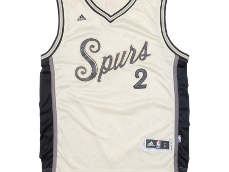 ADIDAS Kawhi Leonard San Antonio Spurs Mens Jersey Cream Sleeveless USA V-Neck M Fashion