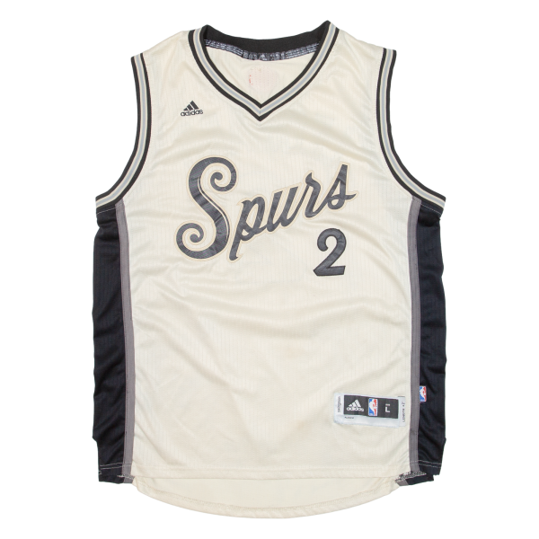 ADIDAS Kawhi Leonard San Antonio Spurs Mens Jersey Cream Sleeveless USA V-Neck M Fashion