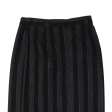 BIAGGINI Womens Pencil Skirt Black Midi Wool Striped M Supply