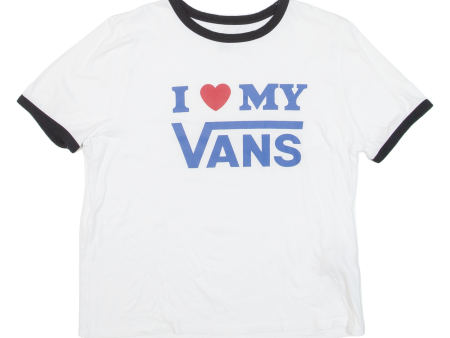 VANS Cropped Womens T-Shirt White L Online Sale