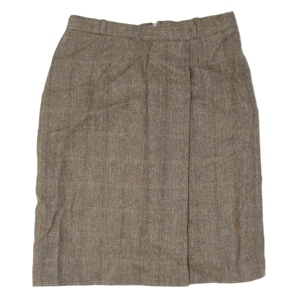 RESI HAMMERER Womens Straight Skirt Brown Knee Length Wool 90s M For Discount