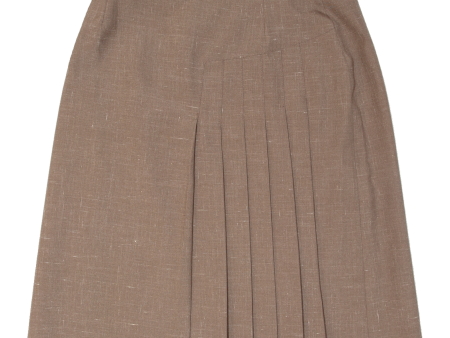 ATELIER GOLDNER SCHNITT Semi Pleated Womens A-Line Skirt Brown 90s L Supply