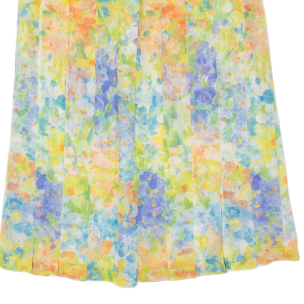 Womens Pleated Skirt Green Midi Floral M Online now