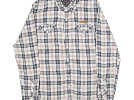 TOMMY HILFIGER Mens Shirt Grey Plaid Long Sleeve L Hot on Sale