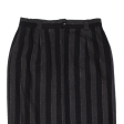 BIAGGINI Womens Pencil Skirt Black Midi Wool Striped M Supply