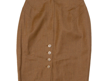 Womens Straight Skirt Brown Knee Length Wool S For Sale