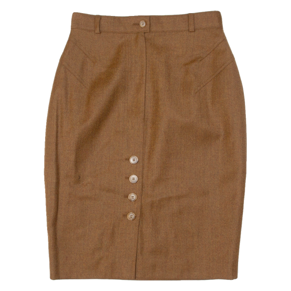 Womens Straight Skirt Brown Knee Length Wool S For Sale