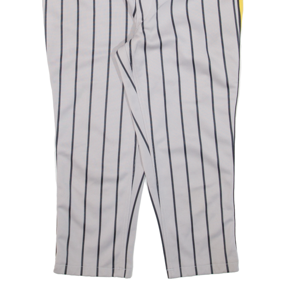 Striped Mens Trousers Grey Regular Tapered W34 L21 For Sale