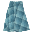 LOUIS LONDON Womens A-Line Skirt Blue Midi Check S Online Sale