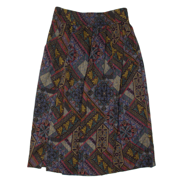 BOGNER Womens A-Line Skirt Blue Midi Wool 90s Crazy Pattern M Online Sale