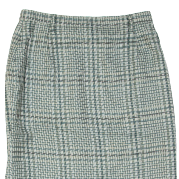 BARDEHLE Womens Pencil Skirt Green Knee Length Wool 90s Houndstooth M Online Hot Sale