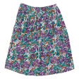 CHRIS JB Womens A-Line Skirt Purple Knee Length Floral L Supply