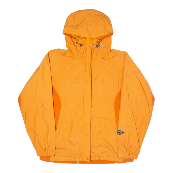 COLUMBIA Womens Rain Jacket Orange Hooded Colourblock L Online Hot Sale