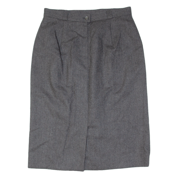 Womens Pencil Skirt Grey Knee Length Wool UK 16 For Discount