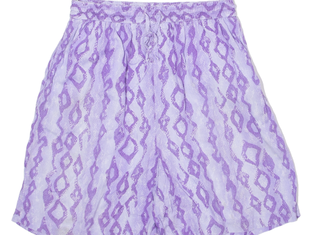 DEVILLE Womens Casual Shorts Purple 90s Animal Print S W27 Online now