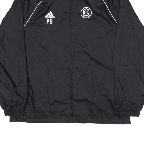 ADIDAS FC Aubonne Mens Rain Jacket Black Hooded XL Sale