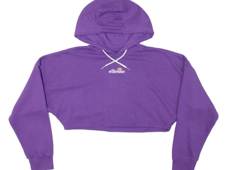 ELLESSE Cropped Womens Purple Hoodie UK 8 Online now