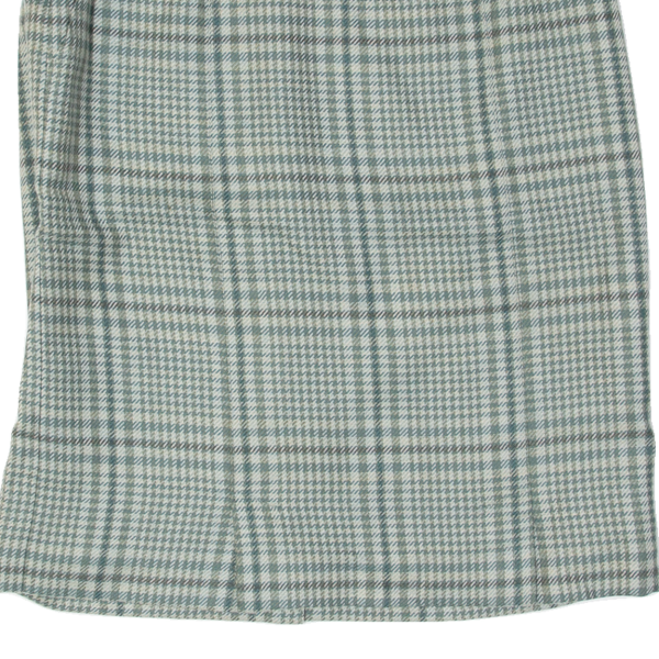 BARDEHLE Womens Pencil Skirt Green Knee Length Wool 90s Houndstooth M Online Hot Sale