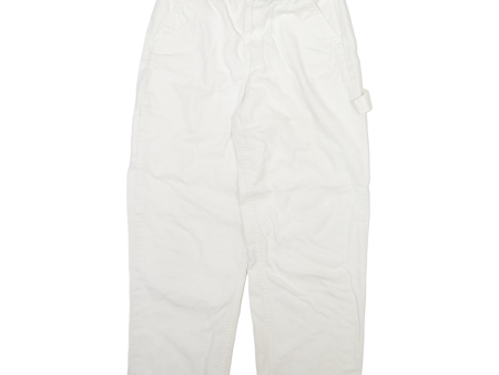 VANS Carpenter Womens Trousers White Relaxed Straight W26 L26 For Discount