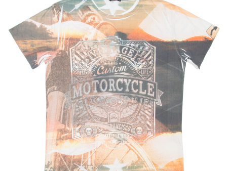 Classic Custom Motorcycle Mens Biker T-Shirt White USA 2XL Sale