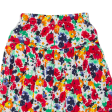 Womens A-Line Skirt Red Knee Length Floral M Supply