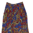 HESSELHOJ Womens A-Line Skirt Blue Midi Viscose Crazy Pattern UK 10 For Discount