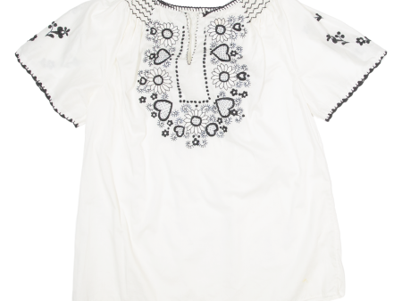 Womens Blouse White V-Neck M Online Sale