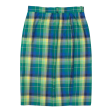 BIANCA Womens Straight Skirt Green Knee Length Wool 90s Plaid M Sale