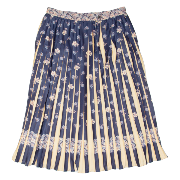 TREVIR Womens Pleated Skirt Blue Midi Floral M Online Hot Sale