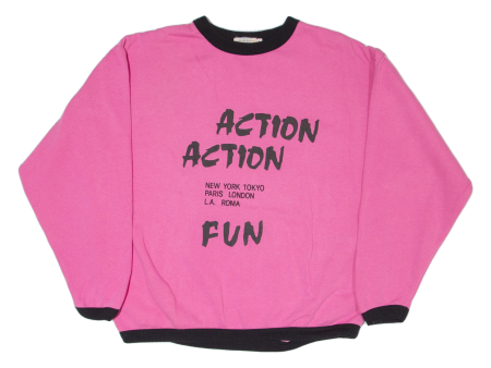 PRIORITY Action Action Fun Womens Sweatshirt Pink USA L Fashion