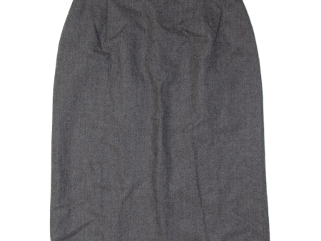 Womens Pencil Skirt Grey Knee Length Wool UK 16 For Discount