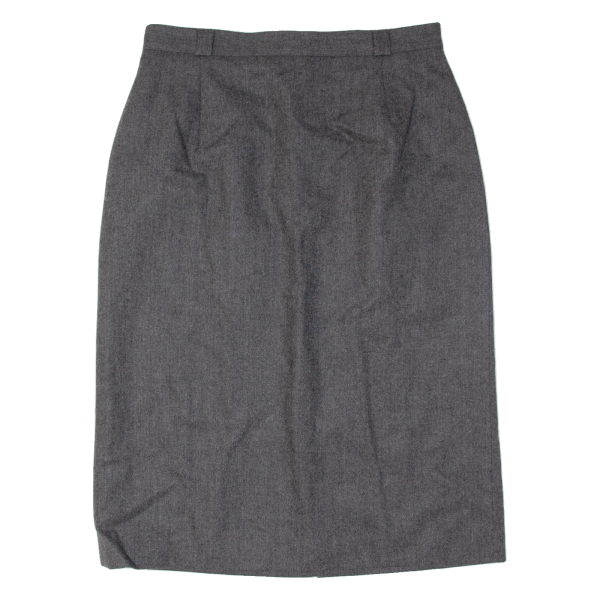 Womens Pencil Skirt Grey Knee Length Wool UK 16 For Discount