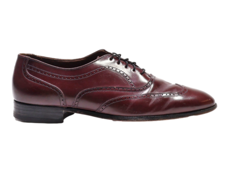 BOSTONIAN Brogue Shoes Maroon Leather Mens UK 8.5 For Cheap