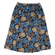 Leaf All Over Print Womens A-Line Skirt Blue Midi XL For Sale