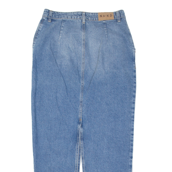 NA-KD Womens Straight Skirt Blue Long Denim M Discount