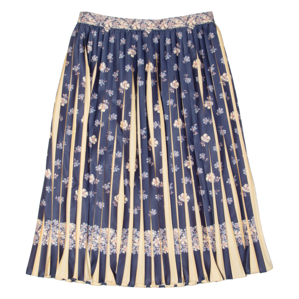 TREVIR Womens Pleated Skirt Blue Midi Floral M Online Hot Sale