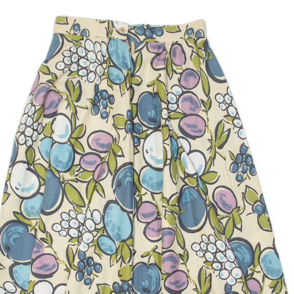 PITAVA All Over Fruit Print Womens Swing Skirt Cream Midi S Supply