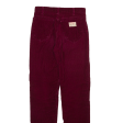 RIFLE Altered Womens Corduroy Trousers Red Slim Straight W26 L31 Online