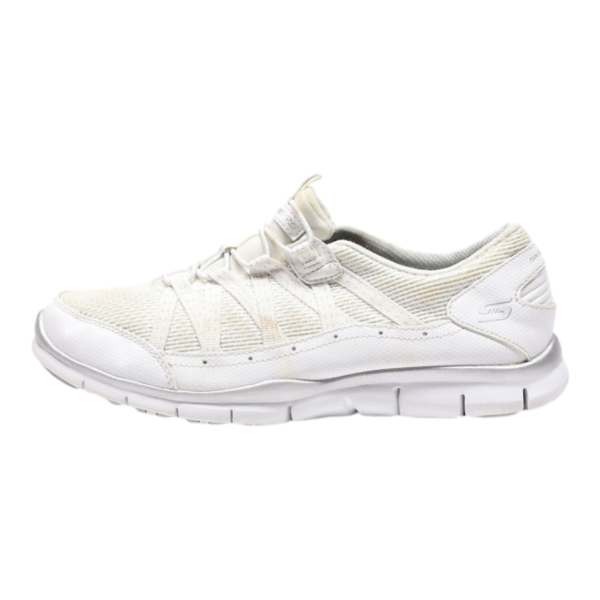 SKECHERS Low Top Trainers Beige Synthetic Womens UK 4 Online Sale