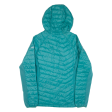 COLUMBIA Womens Puffer Jacket Green Nylon Hooded L Fashion