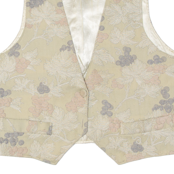 BOUTIQUE Womens Blazer Waistcoat Cream 90s Floral M Supply