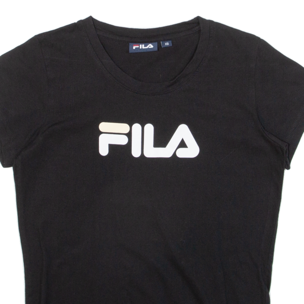 FILA Mens T-Shirt Black XS Hot on Sale